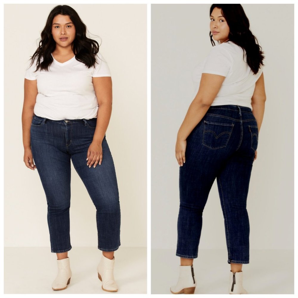 LEVI'S Dark Rinse 414 Relaxed Fitted Straight Leg Jeans
